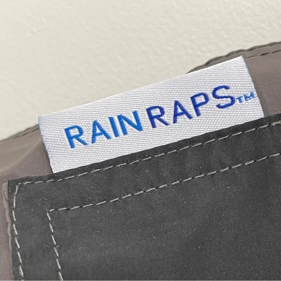 RainRaps Black Gray Hooded Rain Poncho Reversible One Size - Picture 5 of 6